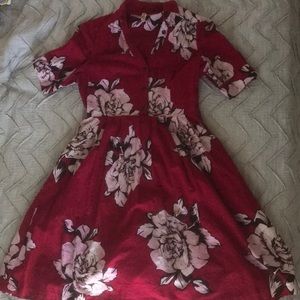Red Anthropologie dress